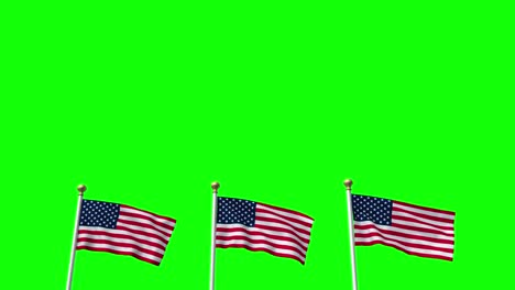 Estados-Unidos-Nosotros-3-Banderas-Americanas-Ondeando-Pantalla-Verde-Cg-Flare